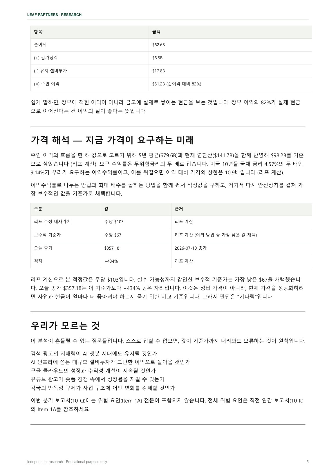 알파벳 리포트 5페이지
